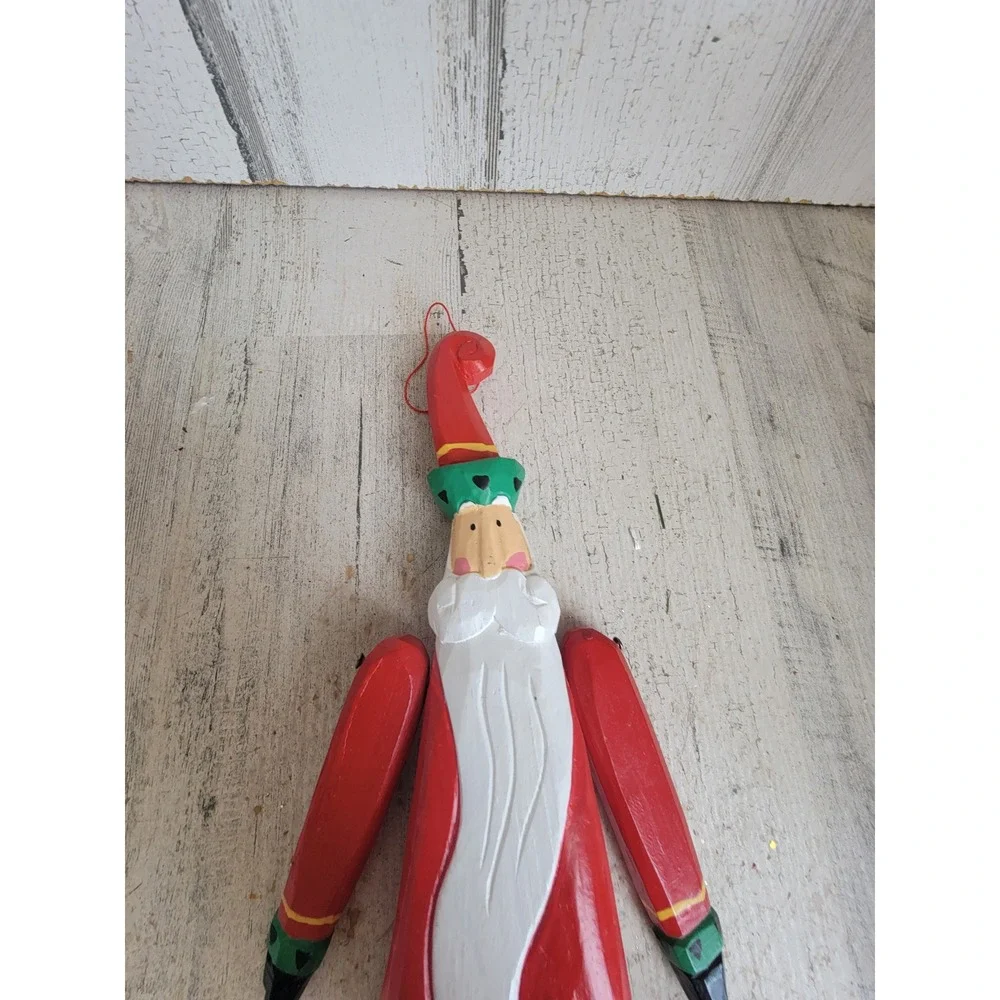 Vintage large wooden Santa Claus tree rustic folk art unique ornament home